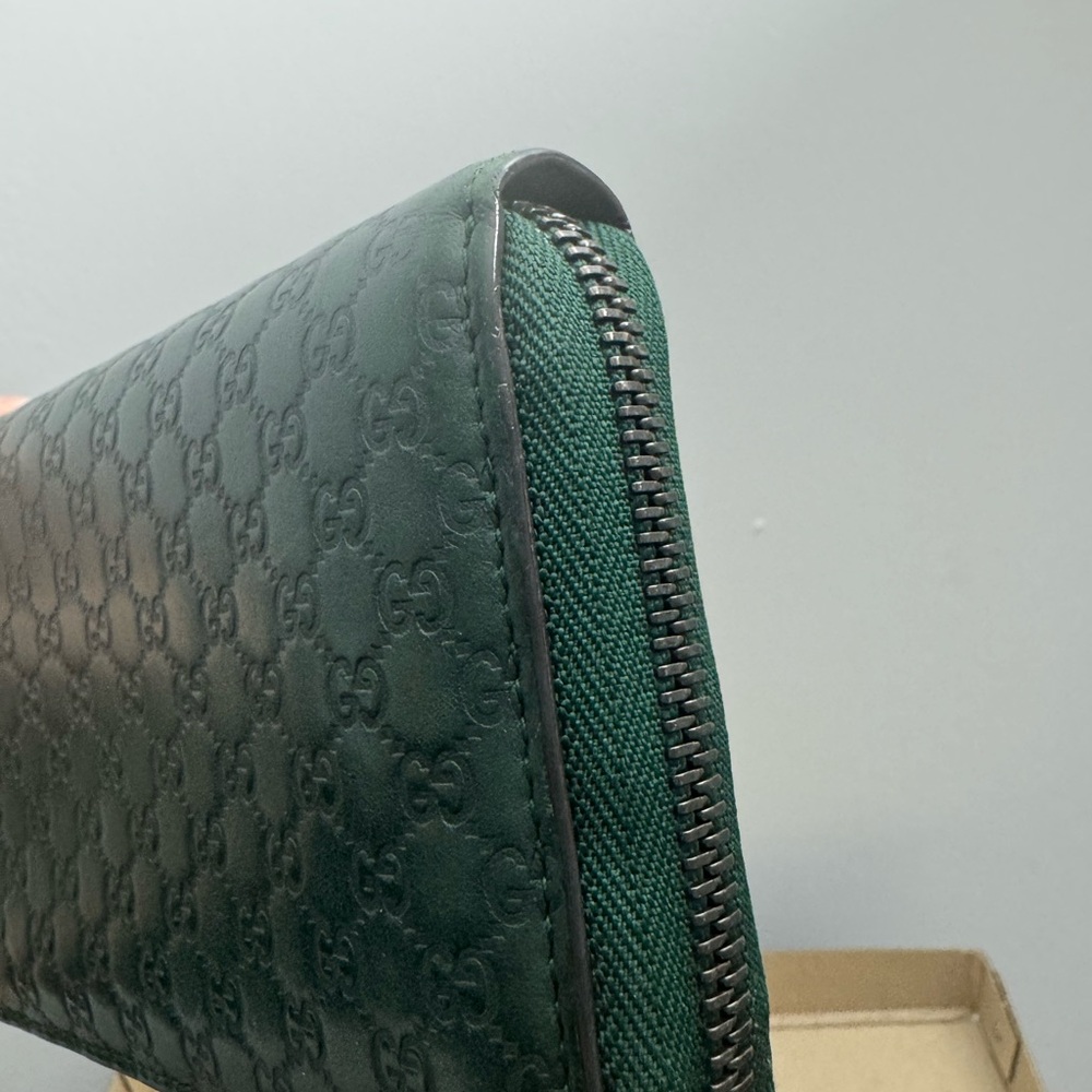 Gucci Guccissima Authentic Green Embossed Leather Wallet - Picture 4 of 11